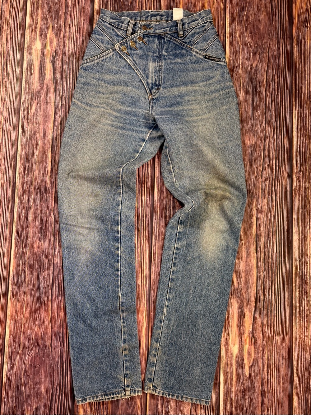 Vintage 80s Western Ethics Bareback‎ Western Denim Jeans w/ Front Flap 9/10